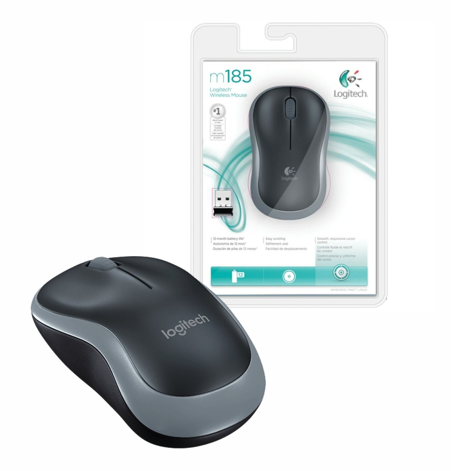 Mouse Logitech M185 inalámbrico rojo