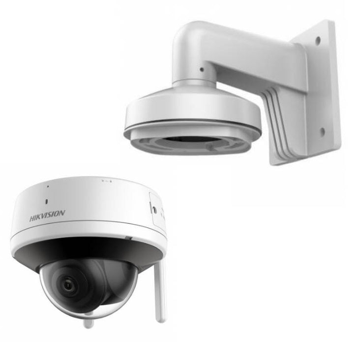Cámara IP Wi-Fi Hikvision 2MP Domo Exterior + Soporte de Pared