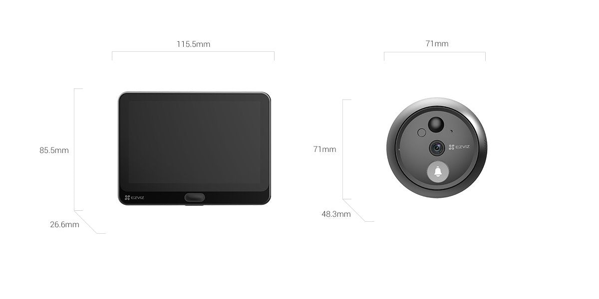 Mirilla Inteligente Ezviz HP4 2MP Pantalla 4.3 a Batería