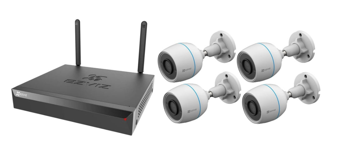 Kit Vigilancia Ezviz X5S NVR 5MP + 4 Cámaras H3c 1080p Wi-Fi Exterior