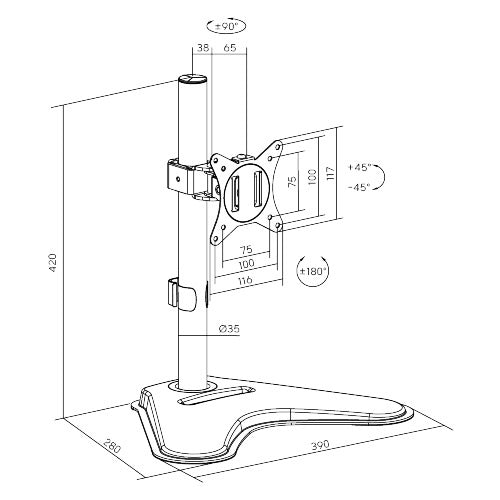 Soporte base para monitor hasta 32'' / 9kg