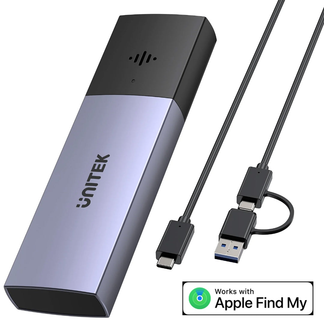Gabinete Externo M.2 NVMe Unitek SolidForce con Apple Find My