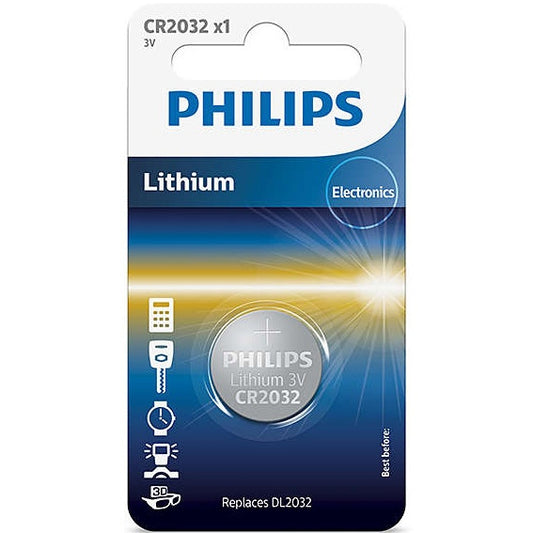 Pila de Litio Philips CR2032 3V Pack Individual
