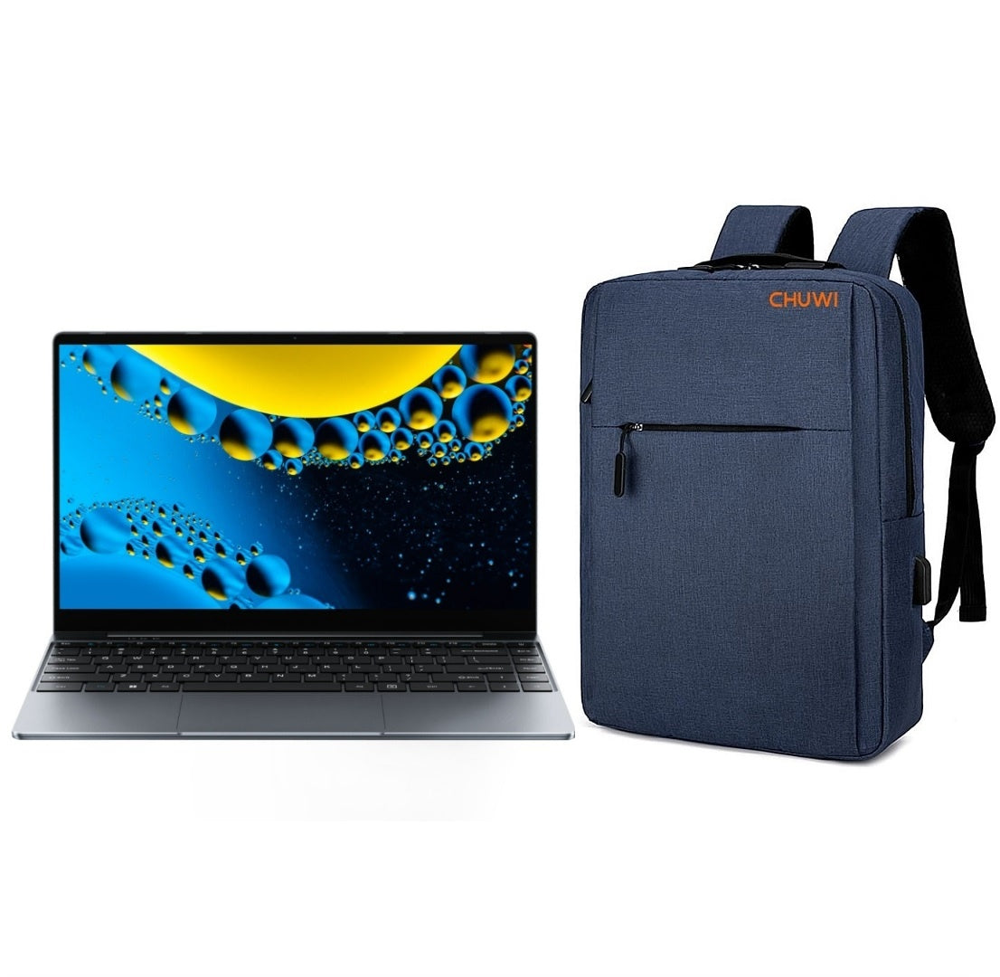 Combo Notebook Chuwi Core i3 14 pulgadas FHD + Mochila Azul Uruguay