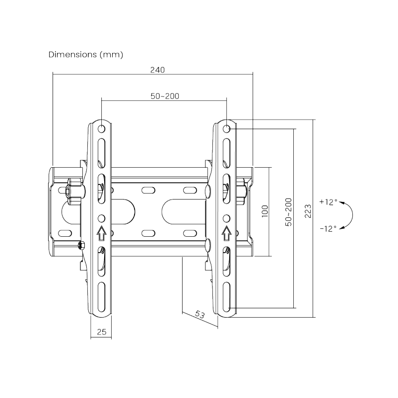 Soporte de pared inclinable Brateck para TV 23 a 43 pulgadas