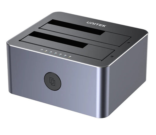 Dock Station Unitek doble bahía para Discos 2.5" y 3.5" SATA III
