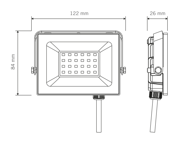 Foco LED Exterior 20W IP65 Luz Fría 1600lm | Vivion Negro