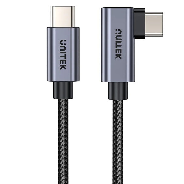 Cable Unitek USB-C a USB-C 90 grados PD 100w 1m
