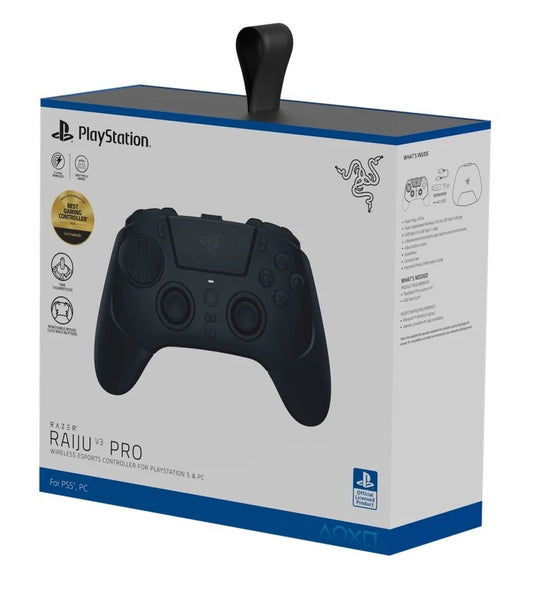 Control Razer Raiju V3 Pro para PS5 y PC inalámbrico blanco