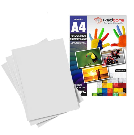 Papel Fotográfico Autoadhesivo Brillante A4 135gr x20 Inkjet