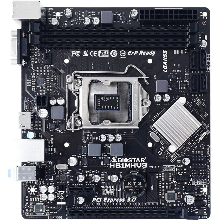 Motherboard BioStar H61MHV3 LGA 1155 DDR3 Micro-ATX para Intel