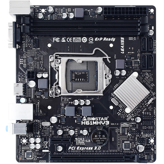 Motherboard BioStar H61MHV3 LGA 1155 DDR3 Micro-ATX para Intel