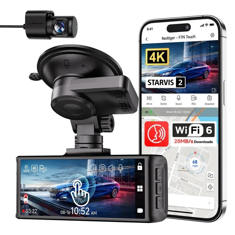Dashcam Redtiger F7N 4K Doble Canal con GPS y Pantalla Táctil