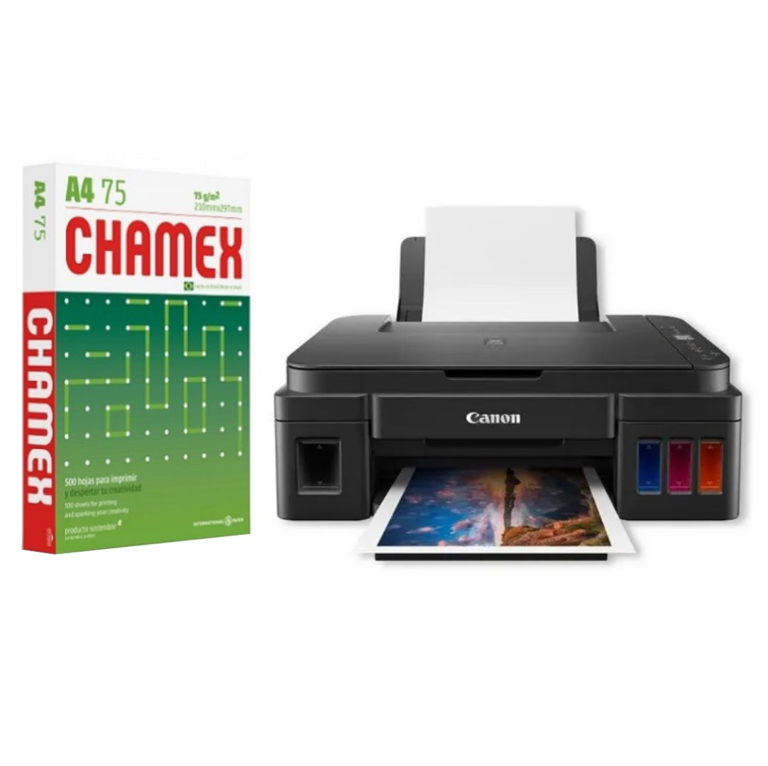 Combo Impresora Canon PIXMA G2110 + Resma Chamex A4 75gr
