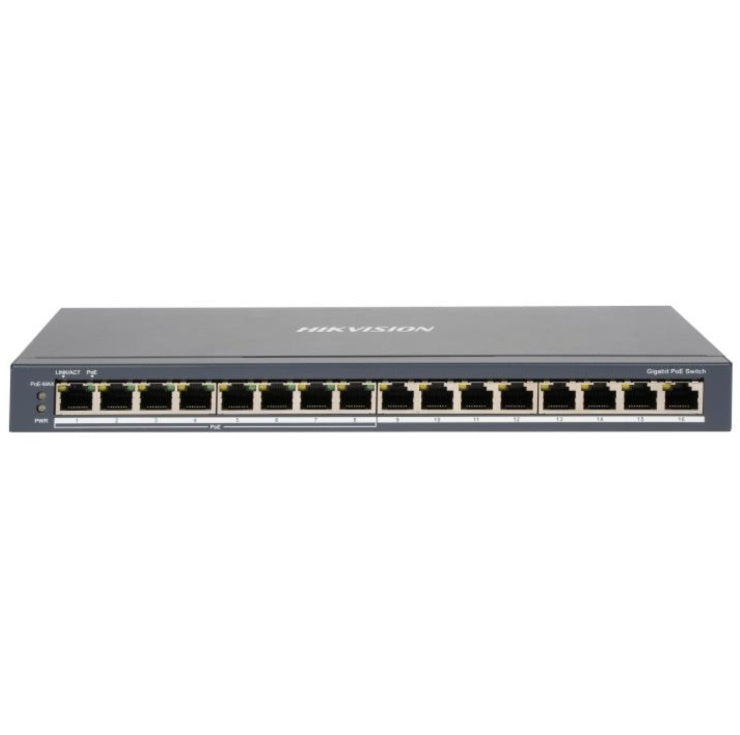 Switch PoE Hikvision 16 puertos Gigabit 110W