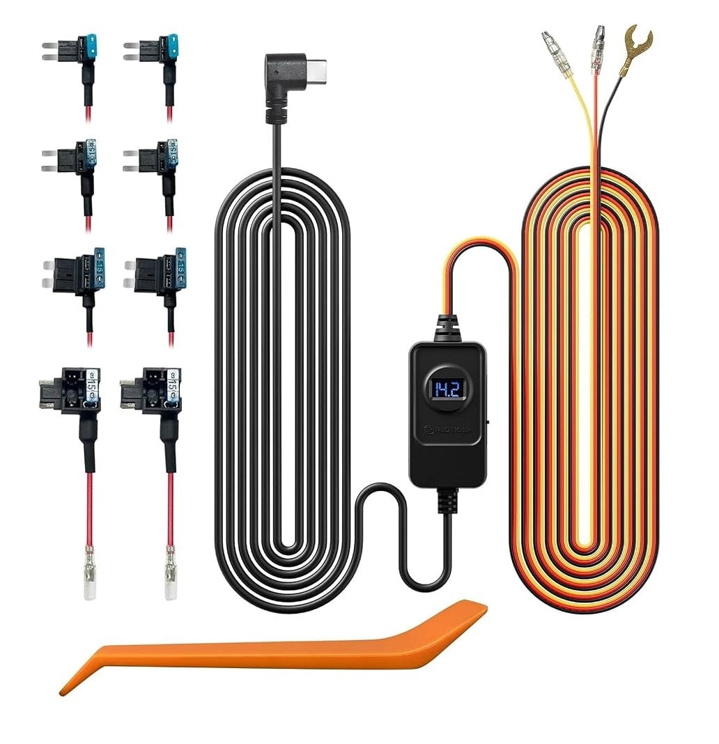 Kit Cableado Duro Redtiger USB-C 12-24V para Dashcam con Monitoreo 24h