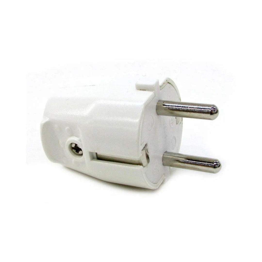 Ficha Schuko blanca Conatel c/tierra