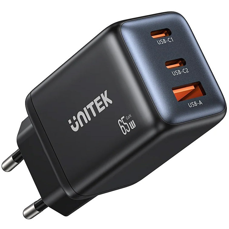 Cargador Unitek 65W 3 Puertos GaN
