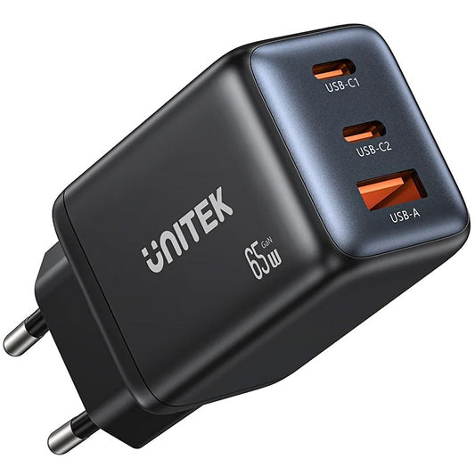 Cargador Unitek 65W 3 Puertos GaN