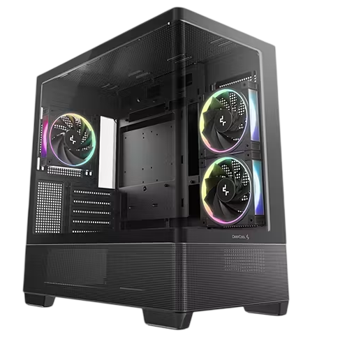 Gabinete Micro-ATX DeepCool CG380U cristal curvo ARGB negro
