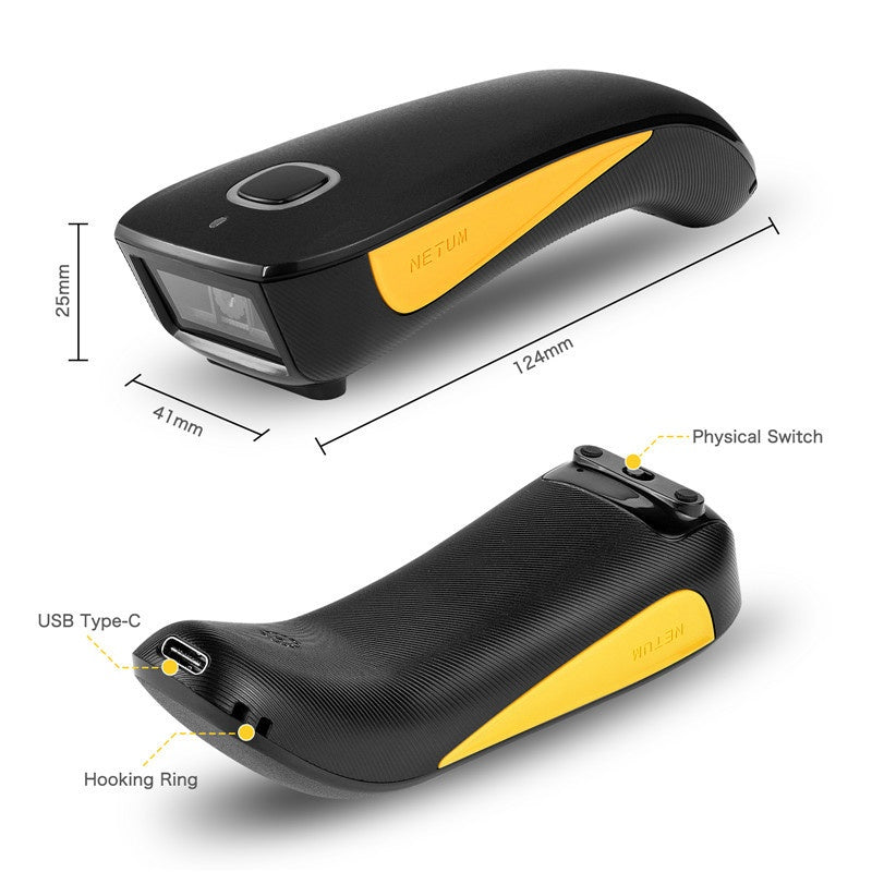 Lector de código de barras Netum 2D compacto inalámbrico