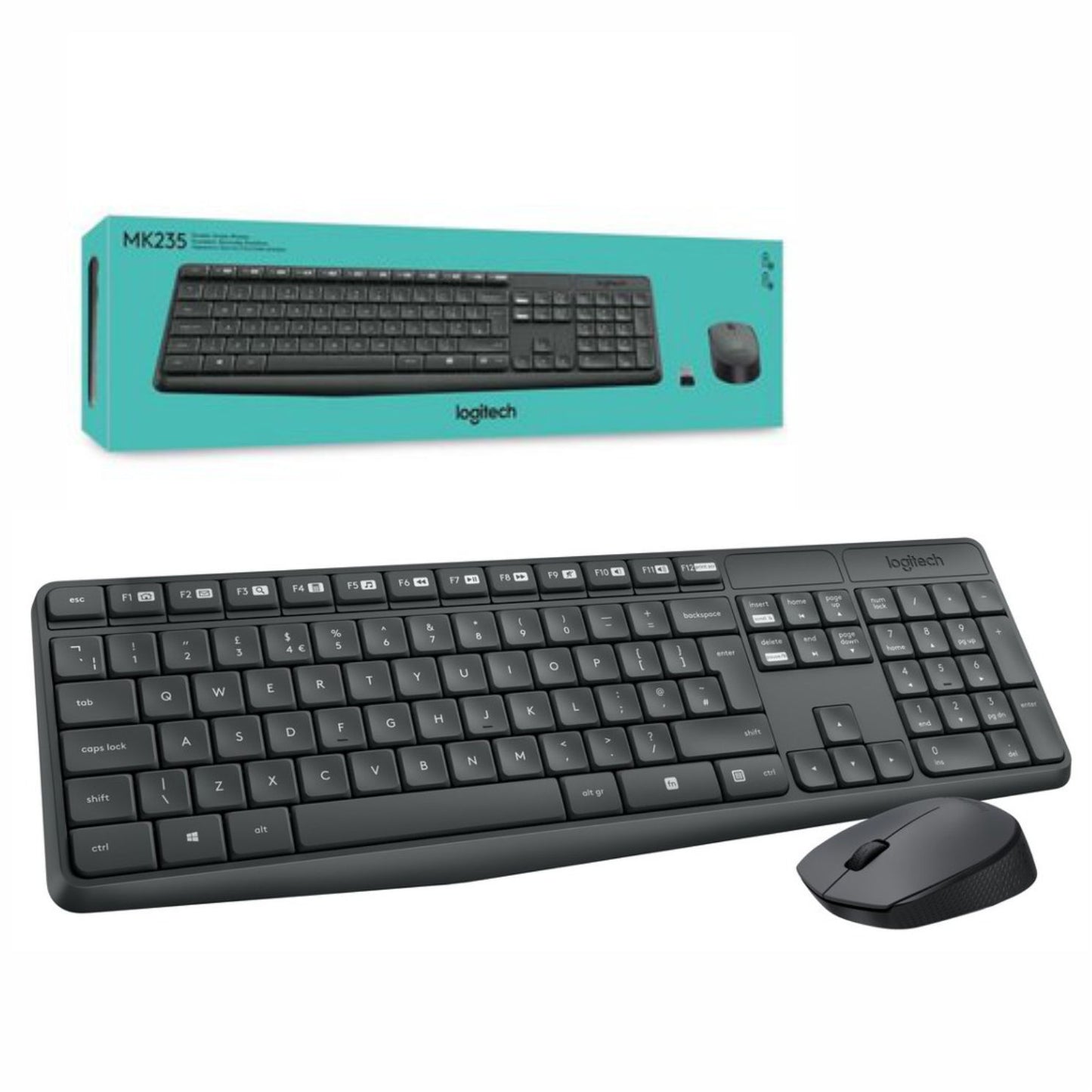Combo Logitech MK235 Teclado y Mouse Inalámbricos