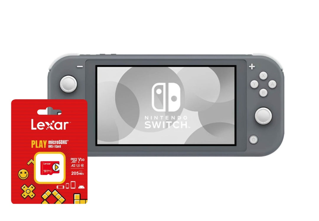 Nintendo Switch Lite Gris + microSD 256 GB Lexar | Combo Uruguay