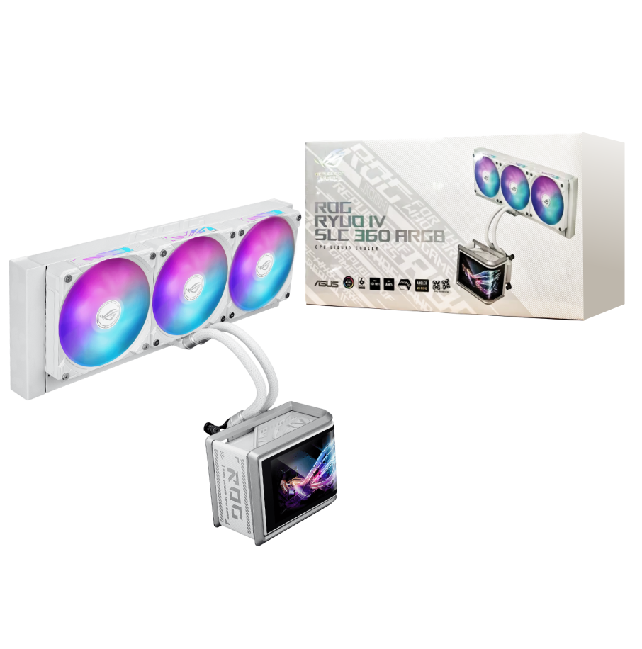 Cooler Líquido ASUS ROG Ryuo IV 360mm AMOLED 2K Blanco AIO