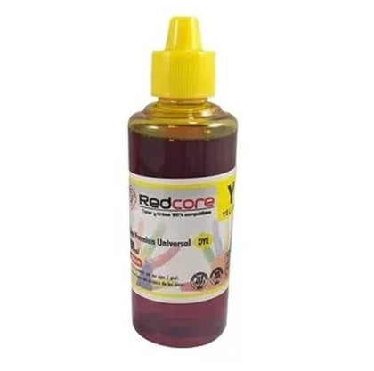 Botella Tinta Universal RedCore Amarilla 100ml para Sistemas Continuos
