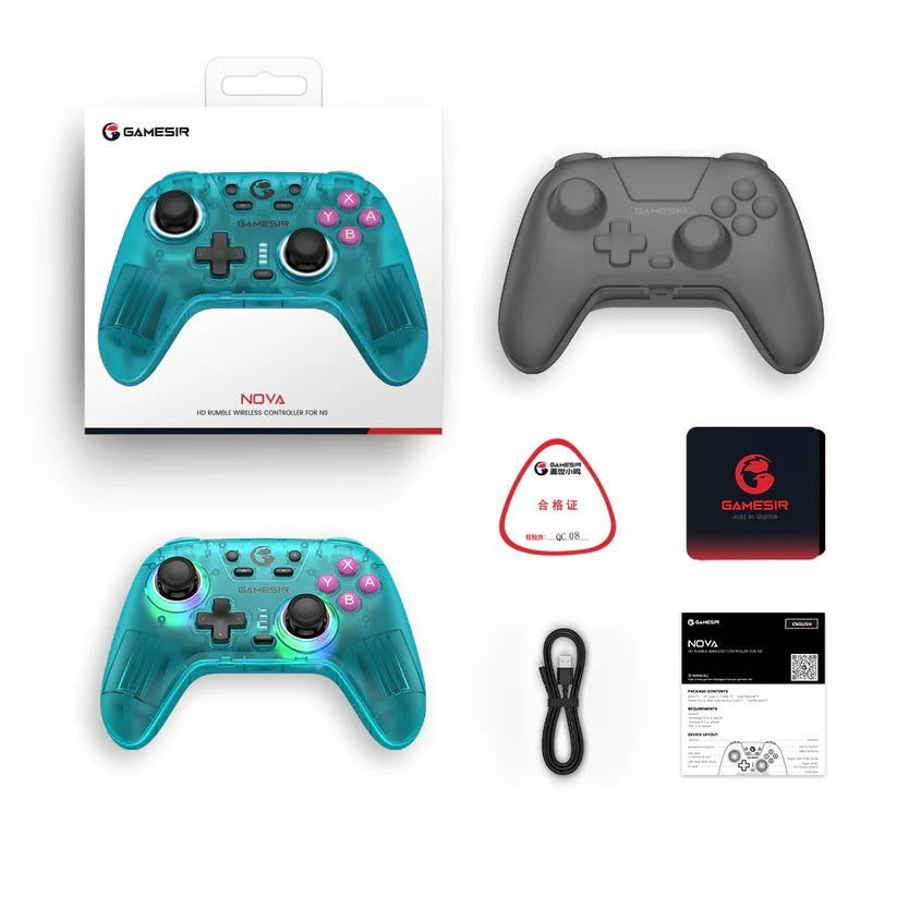Joystick GameSir T4 Nova HD Rumble verde azulado Bluetooth