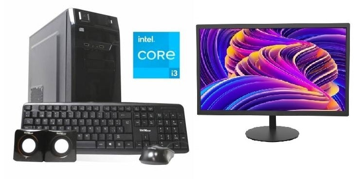 Combo PC Core i3 14100 16GB + Monitor IPS Hikvision 19 pulgadas