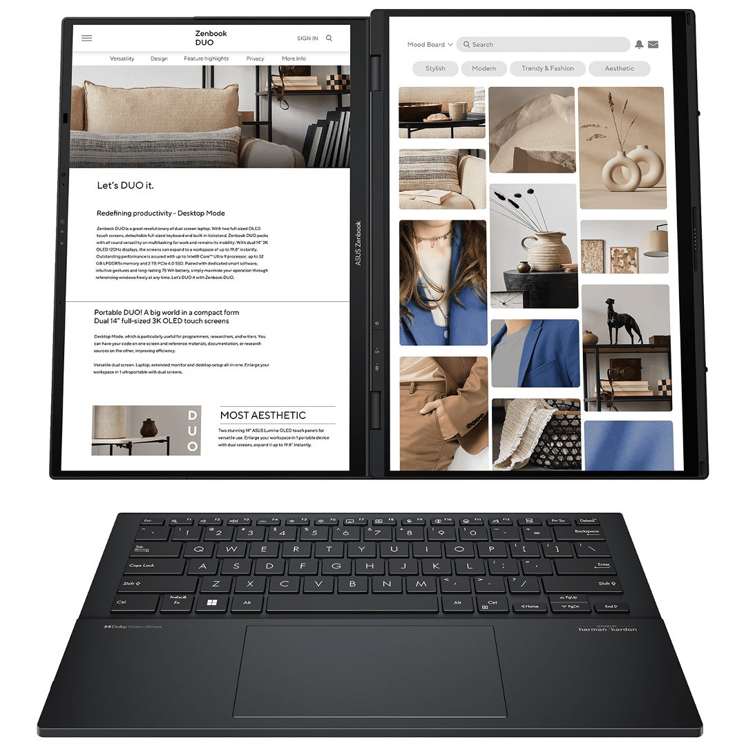 Notebook ASUS Zenbook Duo Core Ultra 9 32GB 1TB Dual OLED 14 pulgadas