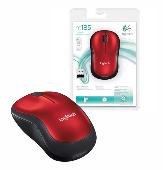 Mouse Logitech M185 inalámbrico rojo