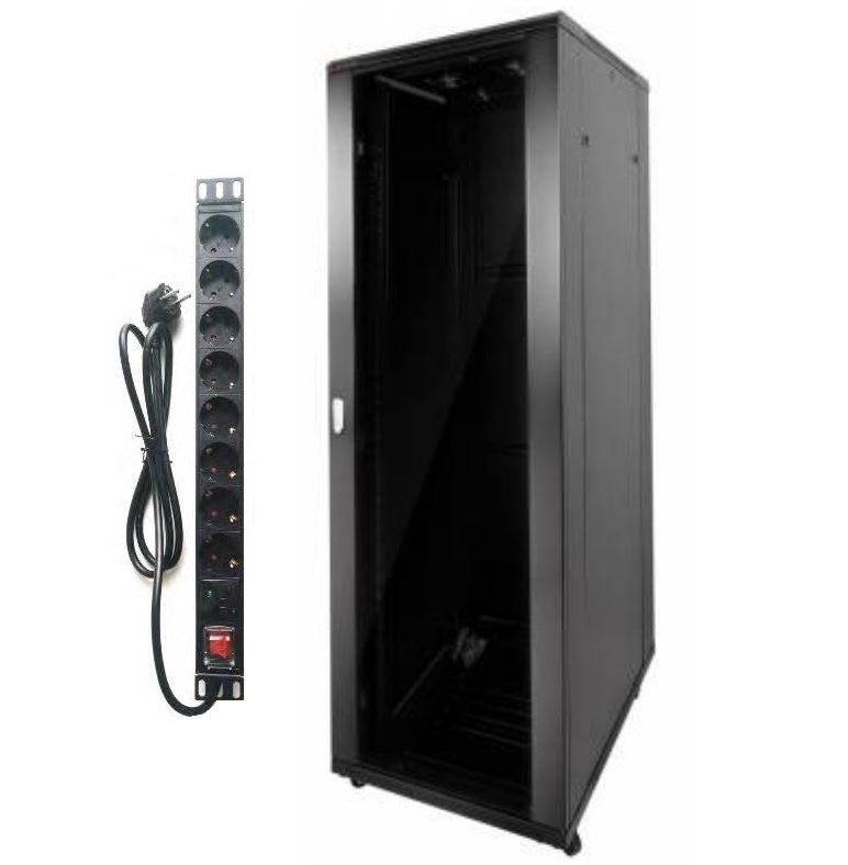 Combo Rack Hikvision 18U Pared + PDU 8 Tomas Schuko | Technica