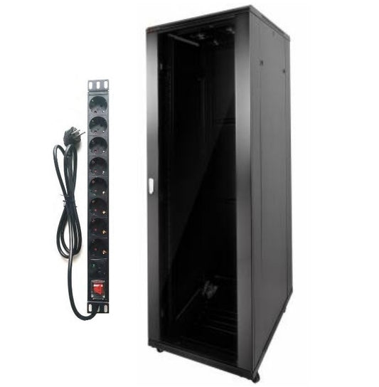 Combo Rack Hikvision 18U Pared + PDU 8 Tomas Schuko | Technica