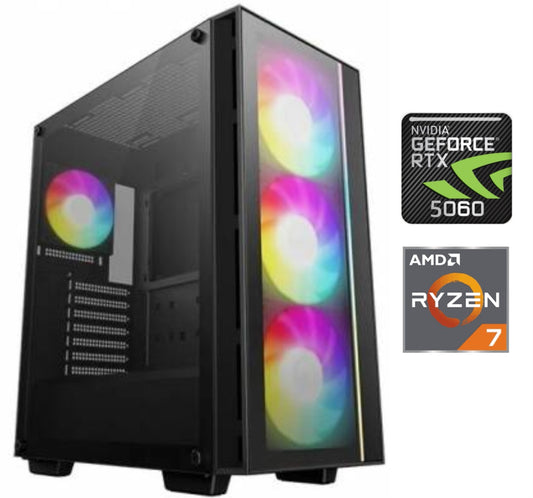 PC Gamer Ryzen 7 8700F RTX 5060 8GB 16GB DDR5 1TB NVMe Uruguay