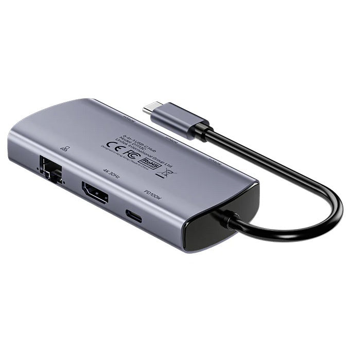 HUB USB-C 6 en 1 Unitek con HDMI 4K, PD 100W y Ethernet Gigabit