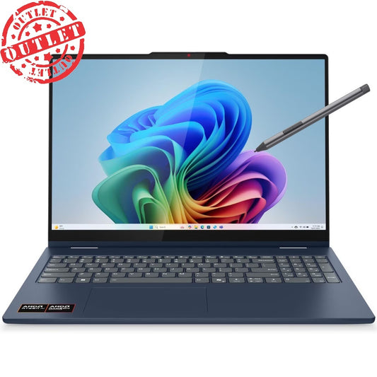 Notebook Convertible Lenovo Ryzen AI 7 5.0Ghz, 16GB, 512GB SSD, 16" WUXGA Touch (con detalles)