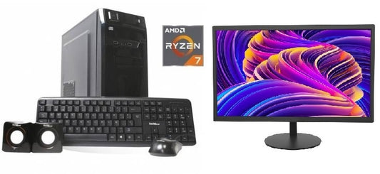 Combo PC Ryzen 7 8700G 16GB DDR5 + Monitor 18.5 pulgadas HD