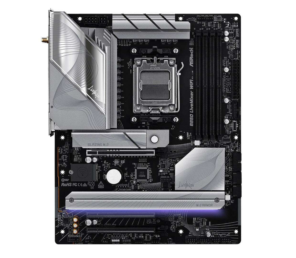 Motherboard ASRock B850 Livemixer AM5 Wi-Fi 7 ATX DDR5