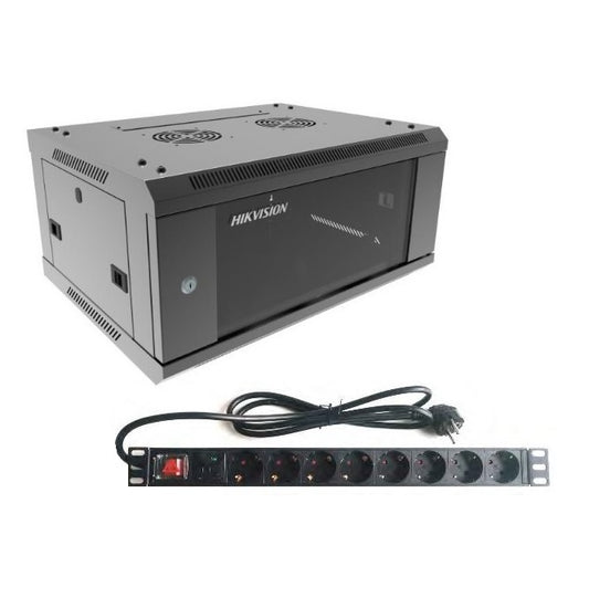 Rack Hikvision 4U + PDU de 8 puertos