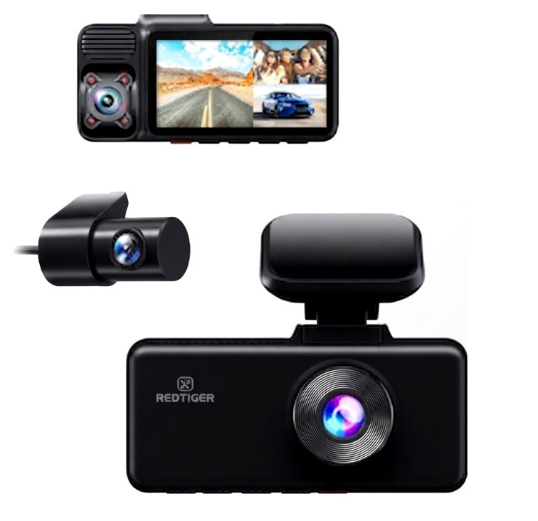 Dashcam Redtiger F17 4K Triple Canal GPS WiFi para Auto