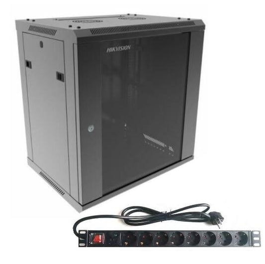 Rack Hikvision 12U + PDU de 8 puertos