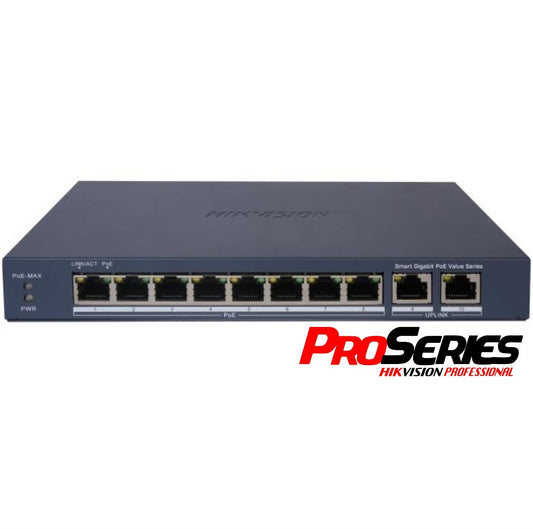Switch PoE Administrable Hikvision Smart 10 puertos Gigabit 110W