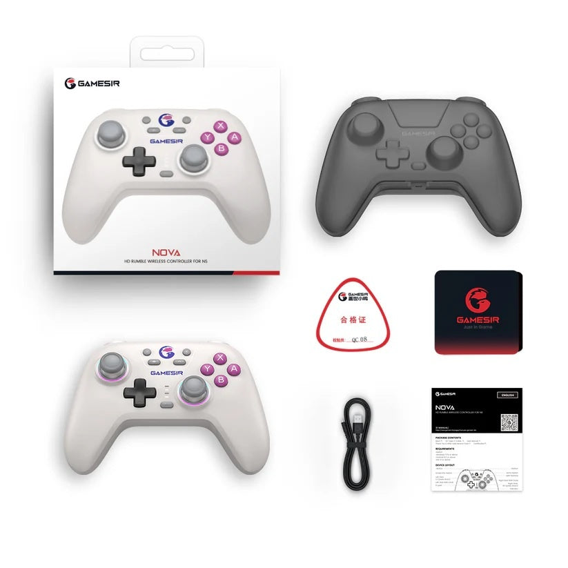 Joystick GameSir T4 Nova HD Rumble blanco Bluetooth
