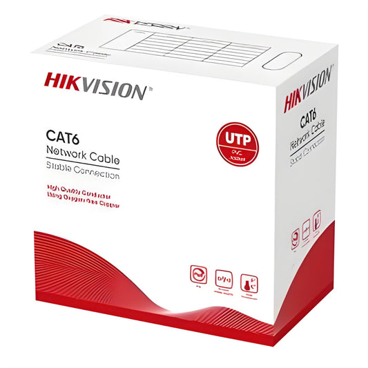 Cable UTP Hikvision Cat.6 100% Cobre Exterior 305m Negro
