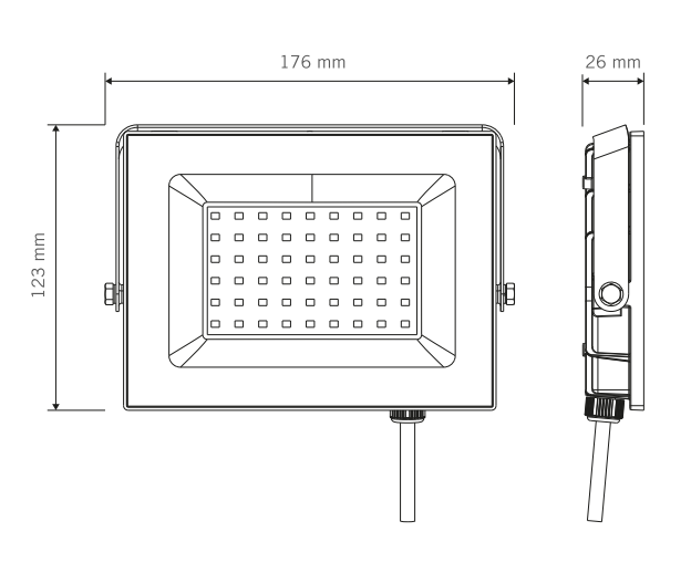 Foco LED 50W IP65 Luz Fría Exterior Negro Vivion | Technica UY