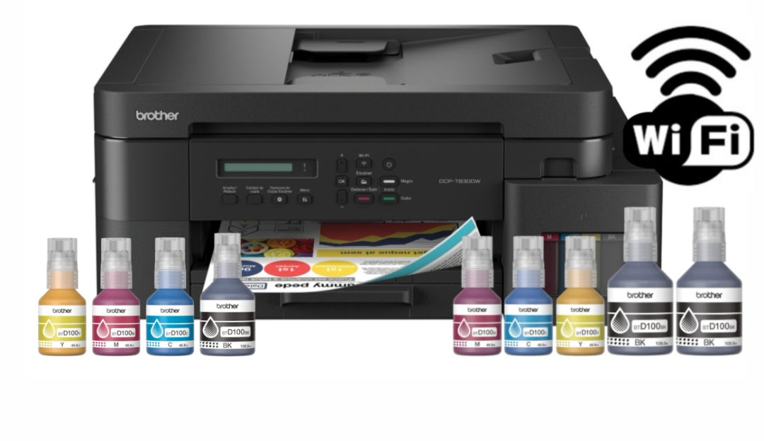 Impresora Brother DCP-T830DW Wi-Fi Dúplex + 4 Botellas Tinta Extra