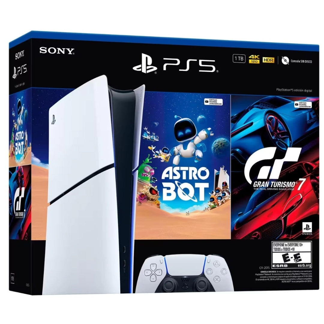 PS5 Slim Digital + Astro Bot y Gran Turismo 7 | Uruguay