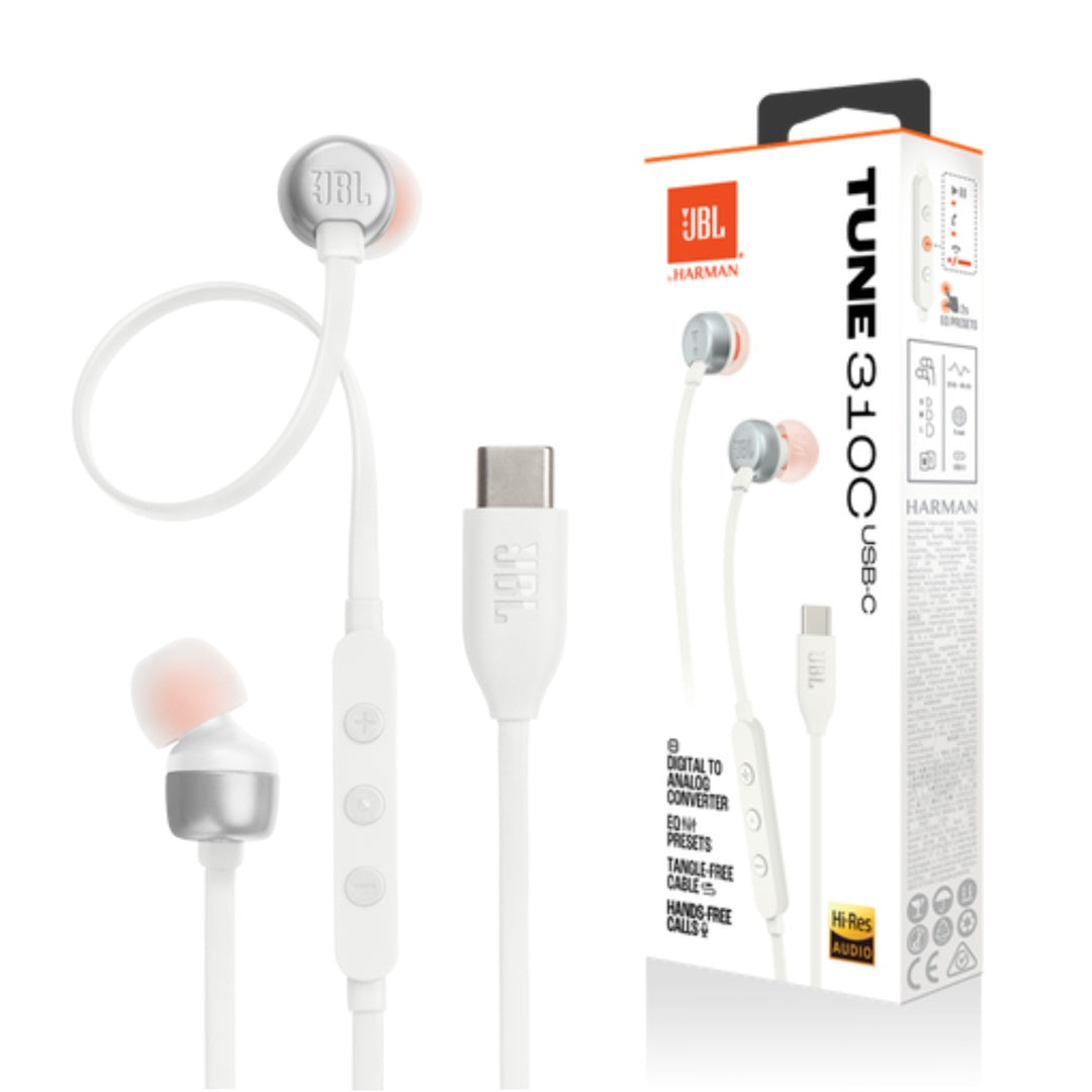 Auriculares JBL TUNE 310C USB-C Blancos